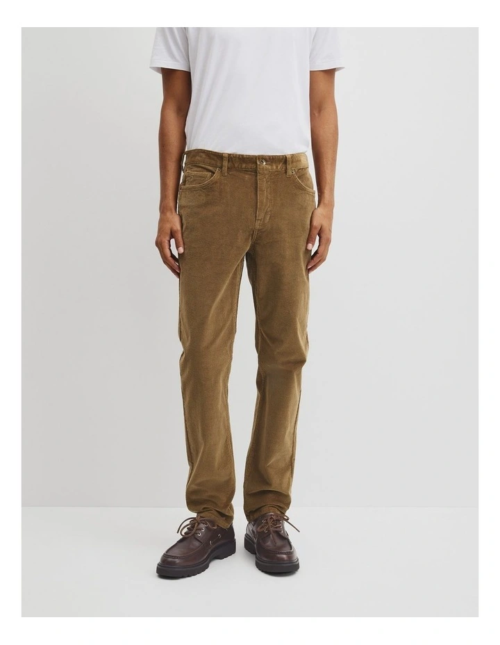 Tapered Cord 5 Pocket Pant in Bark image 2