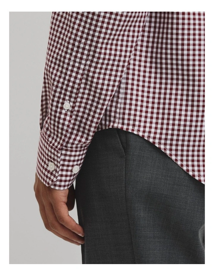 Regular Fit Gingham Travel Shirt in Fig image 2