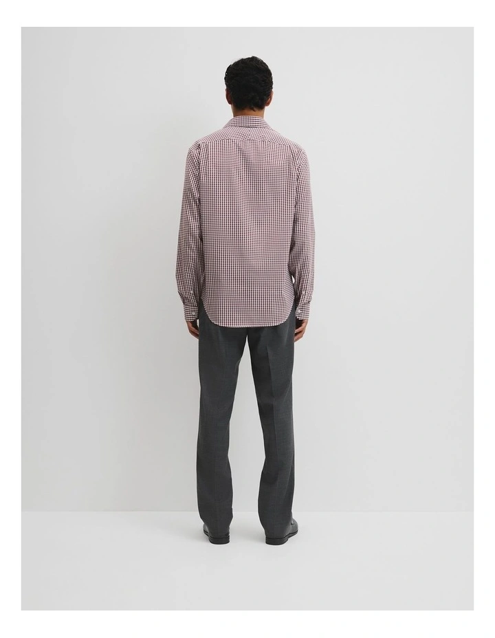 Regular Fit Gingham Travel Shirt in Fig image 4