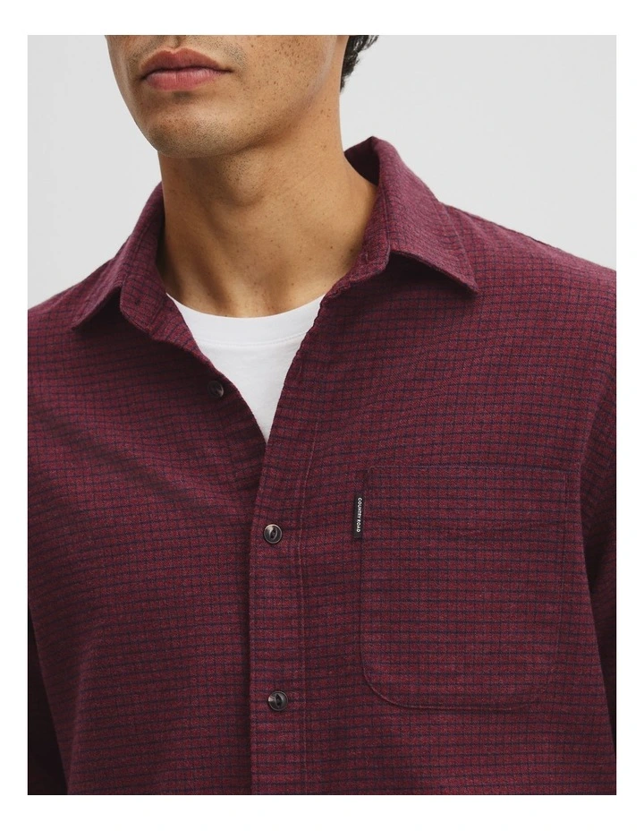 Regular Fit Flannel Check Shirt in Fig image 2