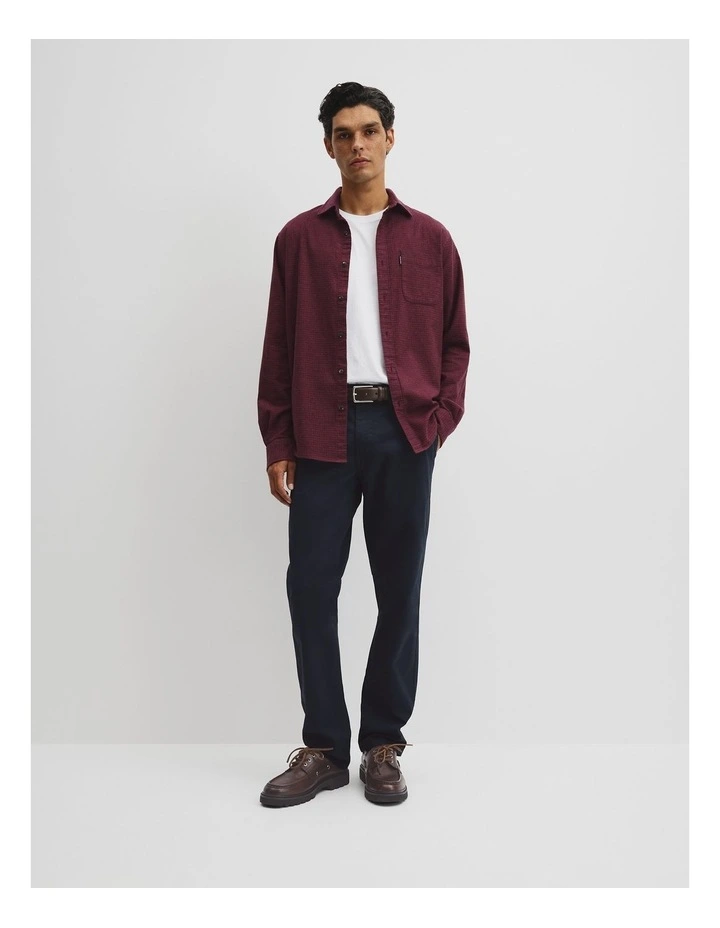 Regular Fit Flannel Check Shirt in Fig image 3