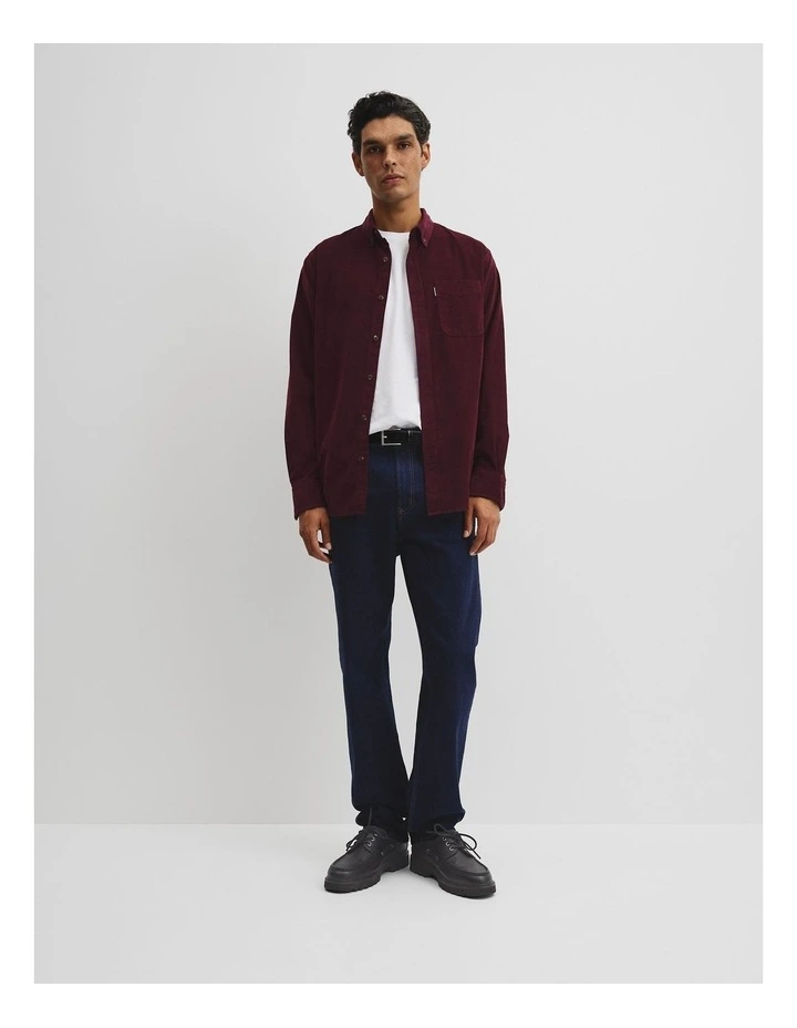 Regular Fit Corduroy Shirt in Fig image 3