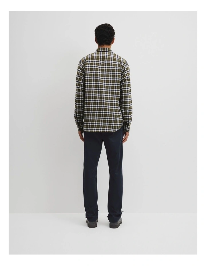 Regular Fit Flannel Check Shirt in Green Multi image 4
