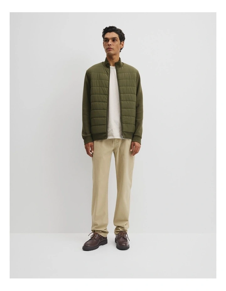 Hybrid Funnel Zip Through Jacket in Woodland Green image 3