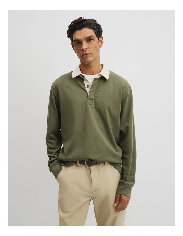 Workwear Australian Cotton Rugby Polo in Woodland Green image 1