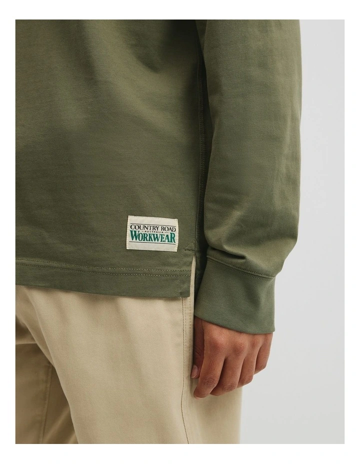 Workwear Australian Cotton Rugby Polo in Woodland Green image 2