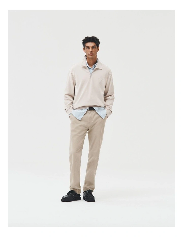 Australian Cotton Collar Sweat in Bark image 2