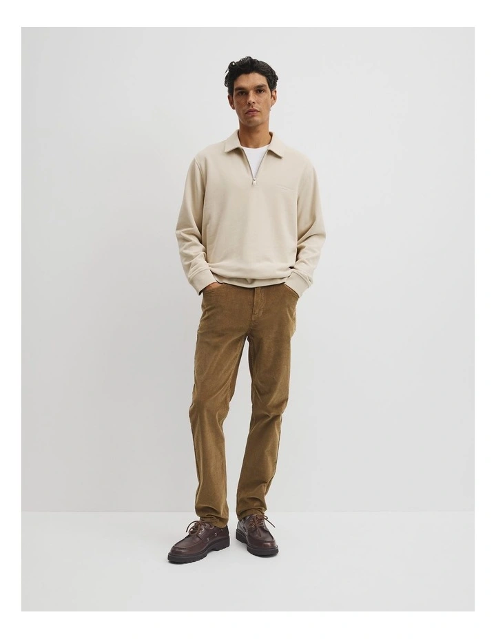 Australian Cotton Collar Sweat in Bark image 4