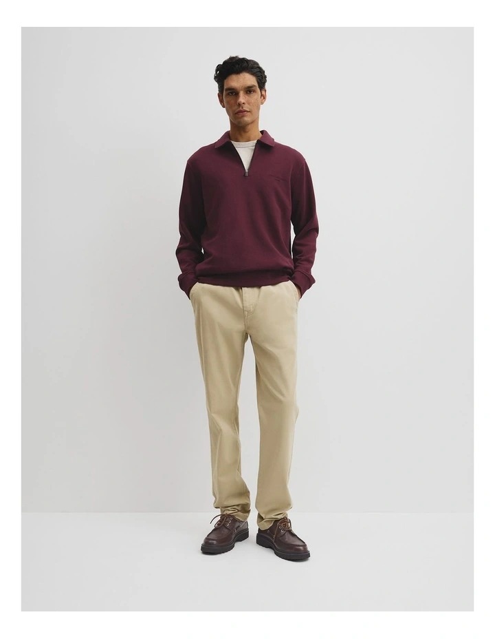 Australian Cotton Collar Sweat in Fig image 3