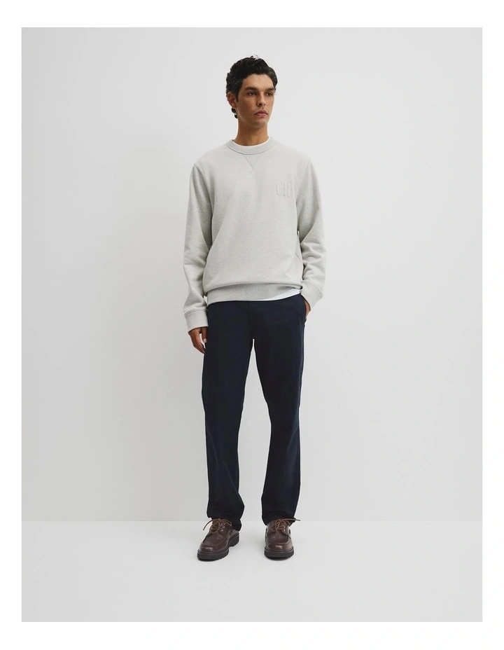 Australian Cotton Cr Crew Neck Sweat in Grey Marle image 3
