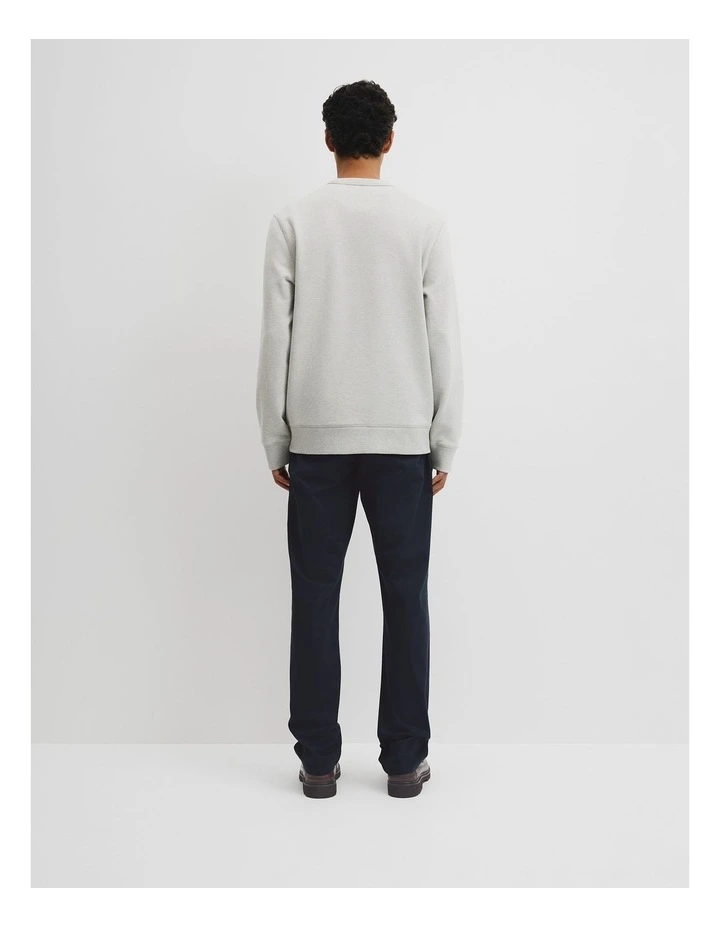 Australian Cotton Cr Crew Neck Sweat in Grey Marle image 4