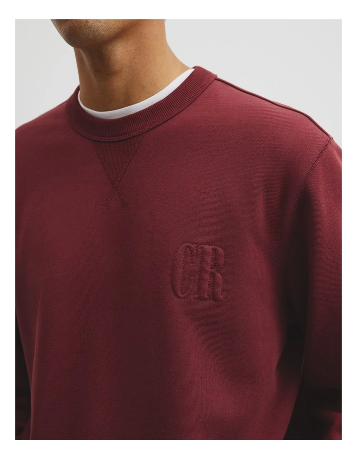 Australian Cotton Cr Crew Neck Sweat in Fig image 2
