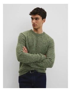 Merino Wool Blend Crew Neck Knit in Bushwalk