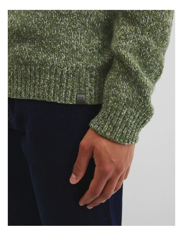 Merino Wool Blend Crew Neck Knit in Bushwalk image 3