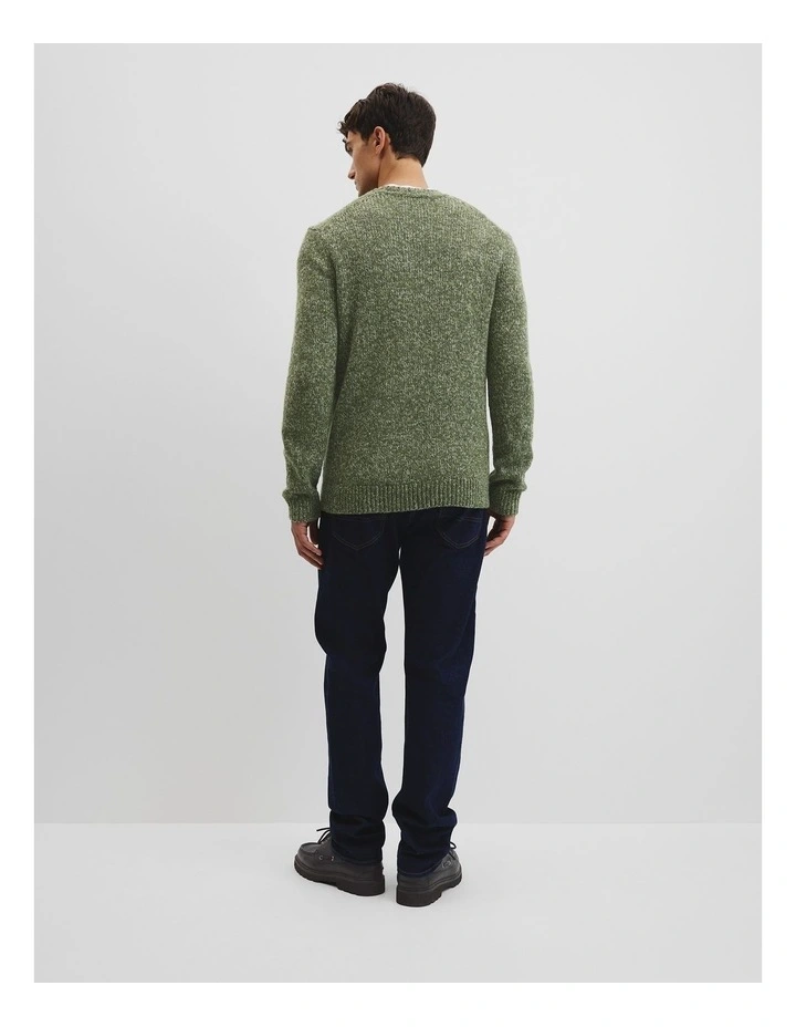 Merino Wool Blend Crew Neck Knit in Bushwalk image 4
