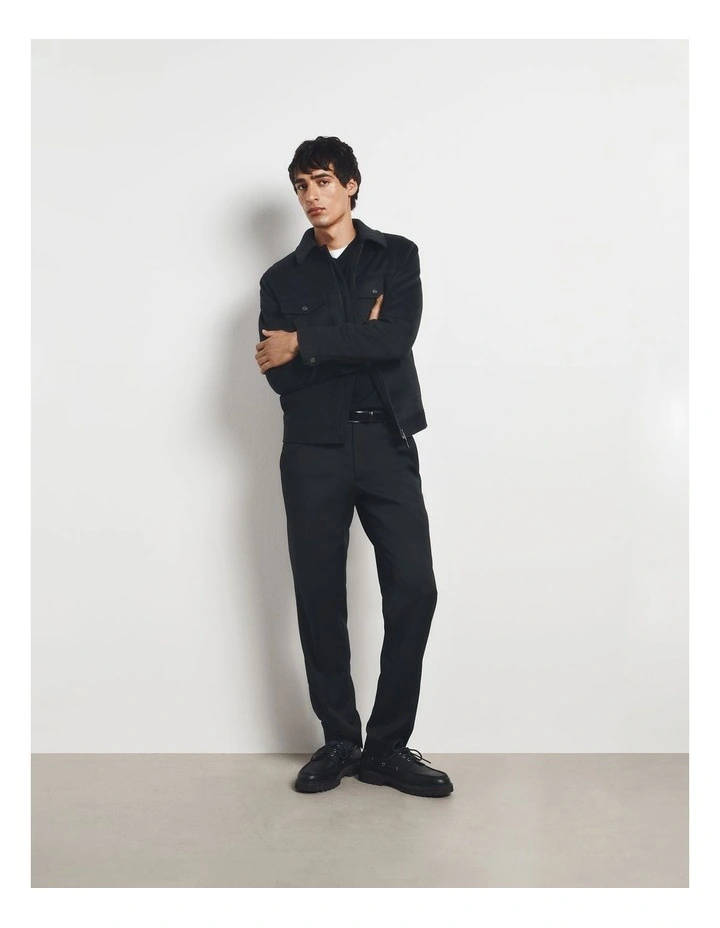 Check Zip Through Jacket in Charcoal image 2