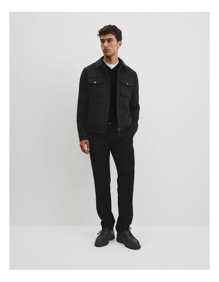 Check Zip Through Jacket in Charcoal image 3