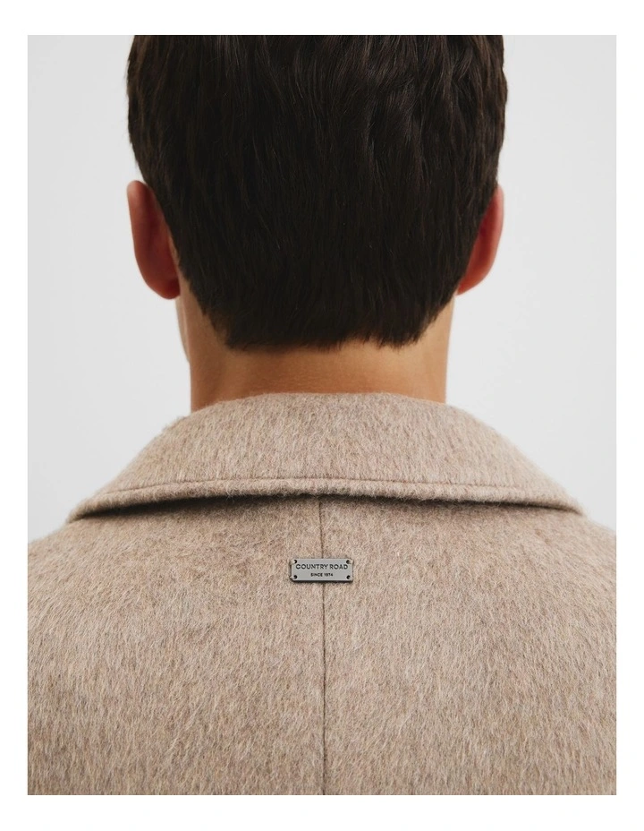 Single Breasted Tailored Overcoat in Taupe image 4