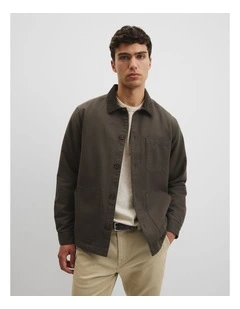Textured Sherpa Oversized Jacket in Bark
