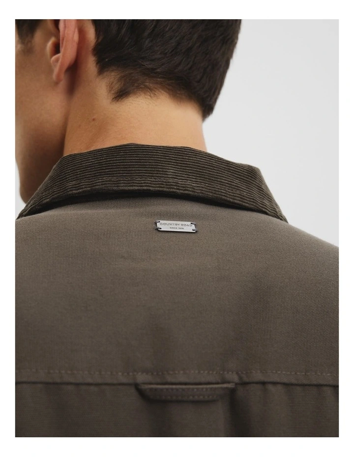 Textured Sherpa Oversized Jacket in Bark image 3
