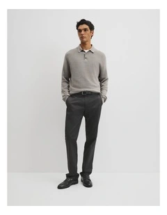 Regular Fit Travel Trouser in Charcoal
