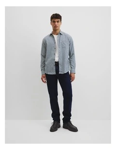 Regular Fit Flannel Gingham Shirt in Blueprint