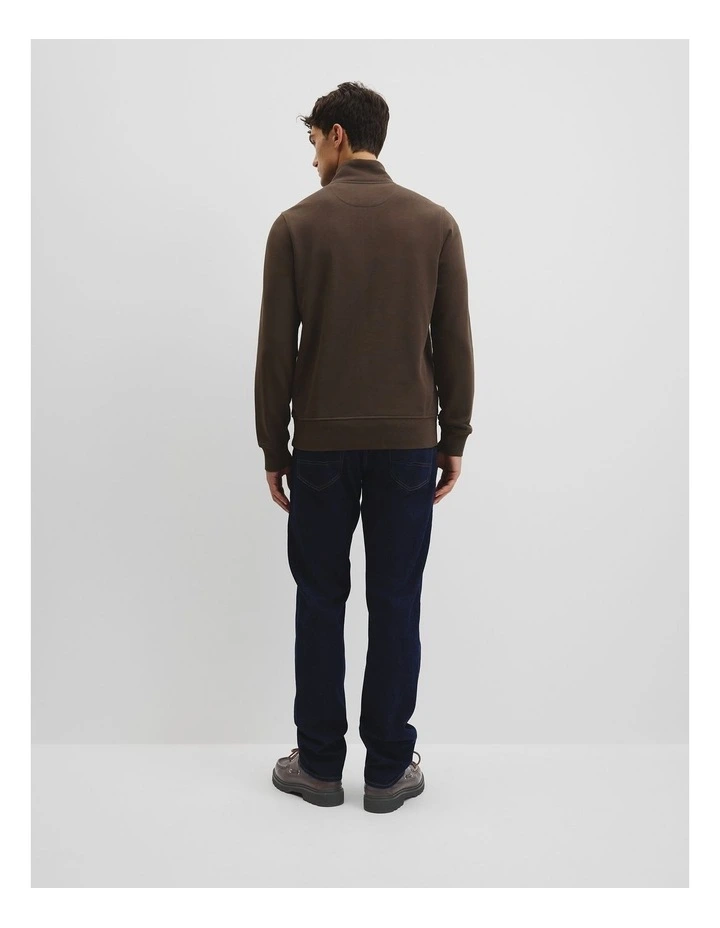 Australian Cotton Half Zip Heritage Sweat in Mahogany image 4