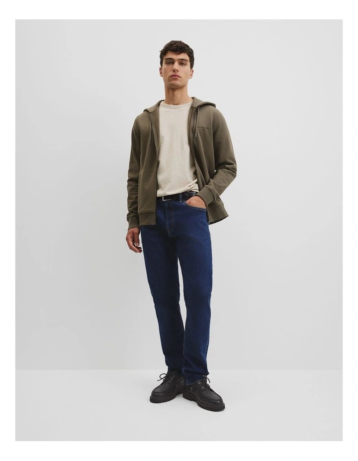 Australian Cotton Zip Through Sweat in Umber image 2