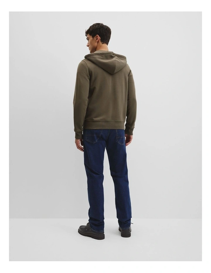 Australian Cotton Zip Through Sweat in Umber image 4