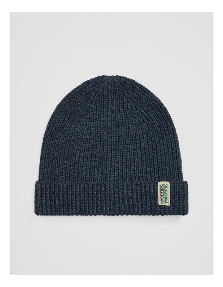 Australian Cotton Workwear Beanie in Navy image 1