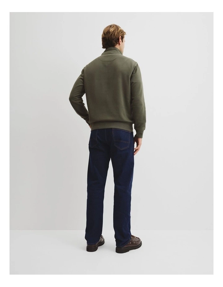 Australian Cotton Half Zip Heritage Sweat in River Gum image 4