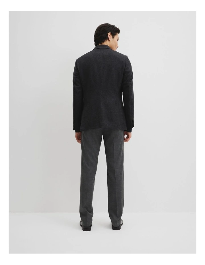 Regular Fit Herringbone Wool Jacket in Charcoal image 5