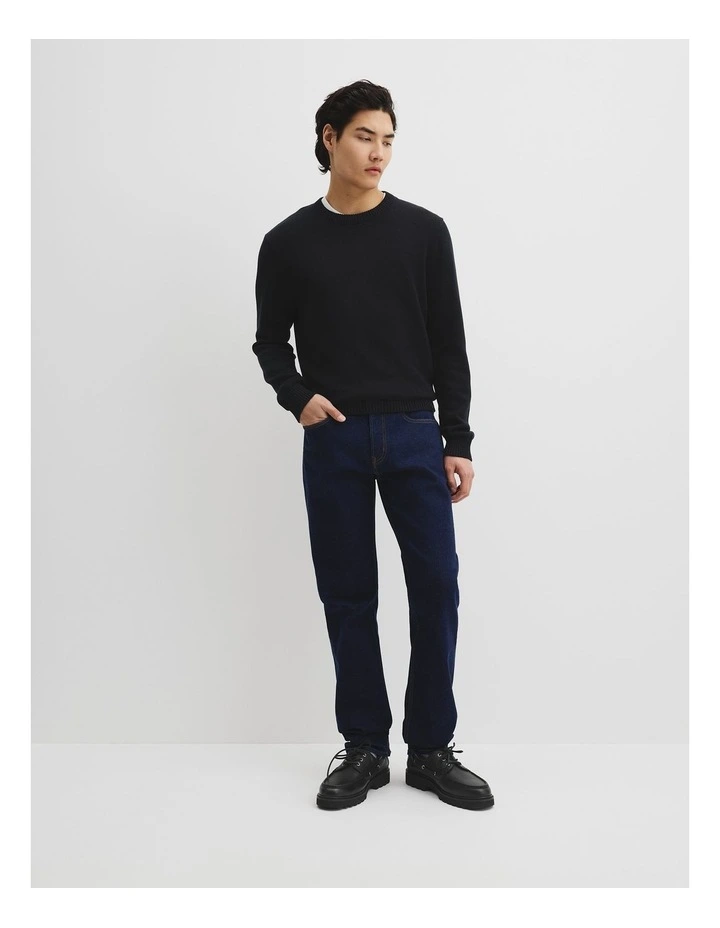Australian Good Earth Cotton Crew Neck Knit in Black image 2