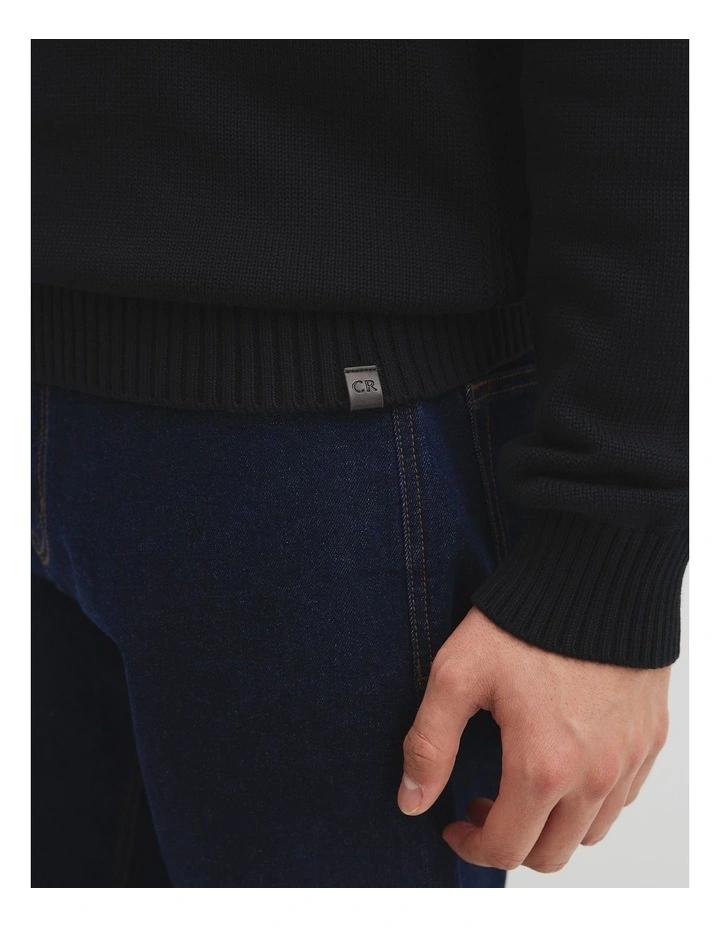 Australian Good Earth Cotton Crew Neck Knit in Black image 3