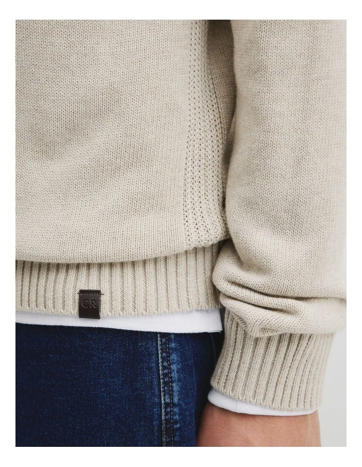 Australian Good Earth Cotton Crew Neck Knit in Barley image 4