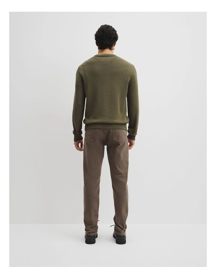 Australian Good Earth Cotton Crew Neck Knit in Wattle Green image 4