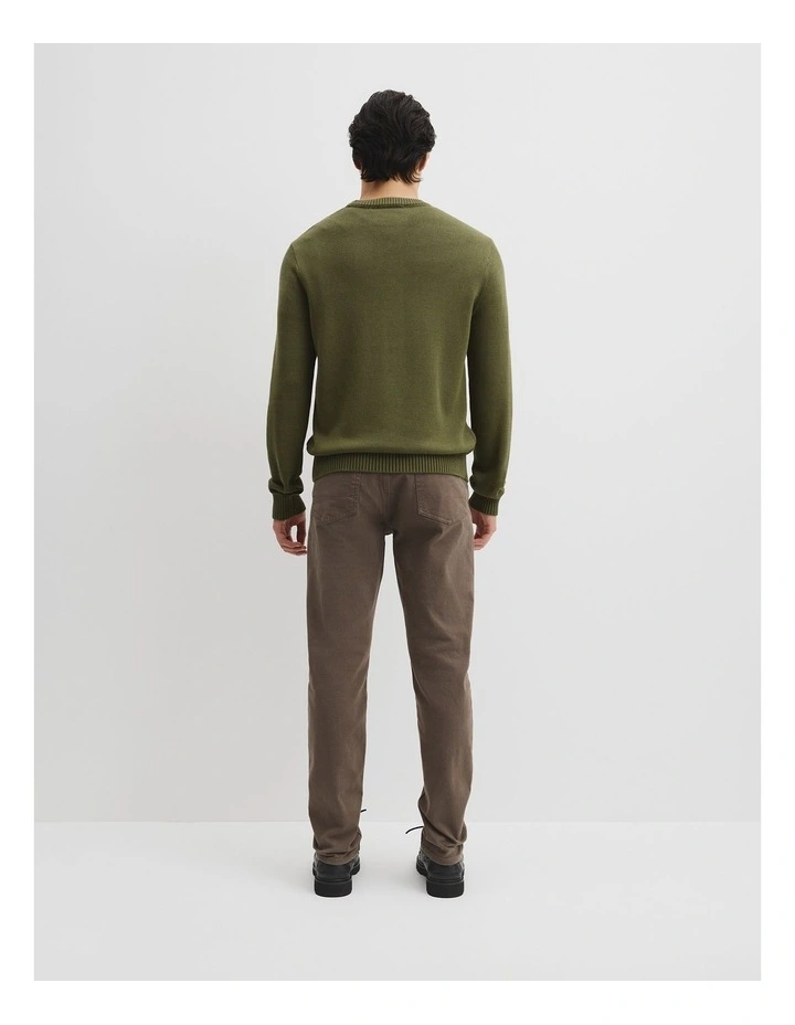 Australian Good Earth Cotton Crew Neck Knit in Wattle Green image 4