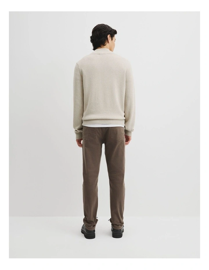 Good Earth Cotton Half Zip Knit in Barley image 4