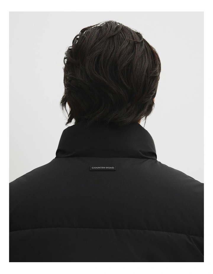 Quilted Puffer Vest in Black image 2