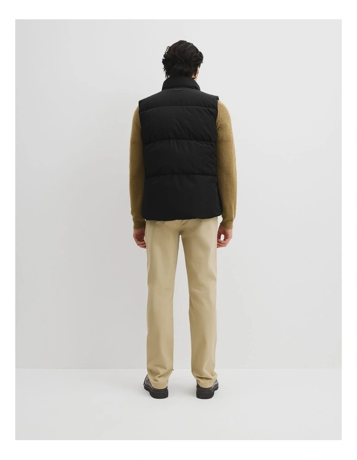 Quilted Puffer Vest in Black image 4