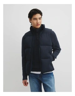 Quilted Puffer Vest in Navy
