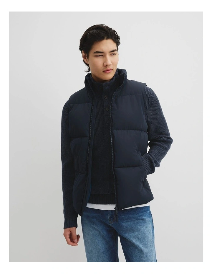 Quilted Puffer Vest in Navy image 1