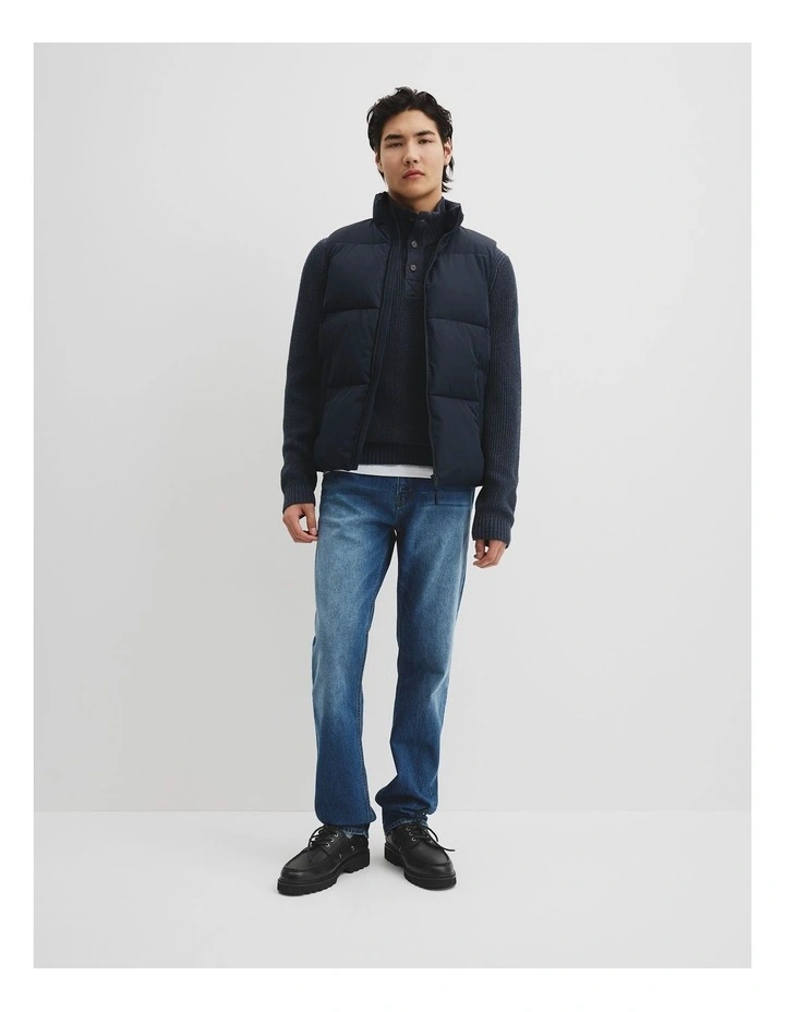 Quilted Puffer Vest in Navy image 2