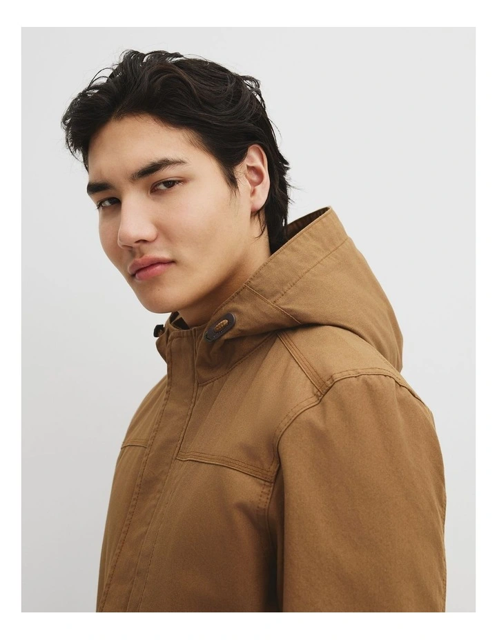 Canvas Parka in Tan image 2