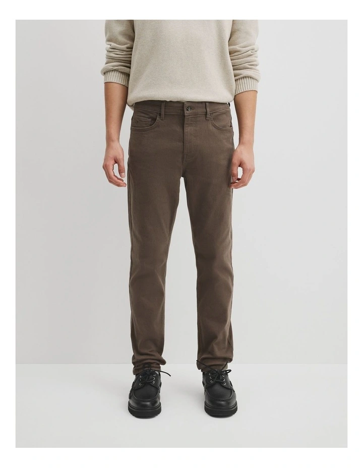 Tapered Fit Brushed Five Pocket Pant in Cocoa image 2