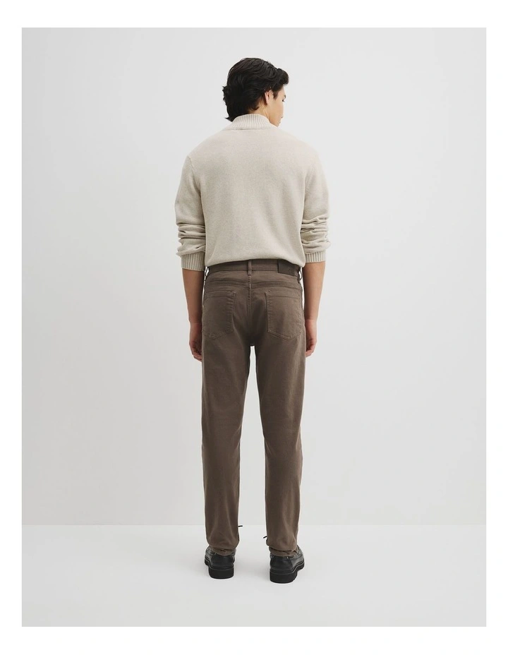 Tapered Fit Brushed Five Pocket Pant in Cocoa image 4