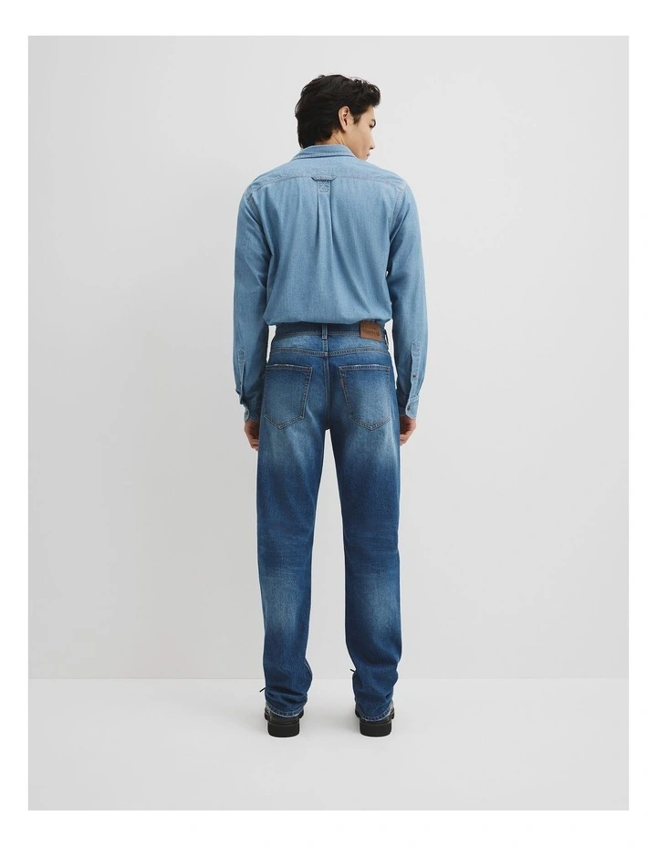 Workwear Straight Leg Jean in Aged Mid Wash image 4