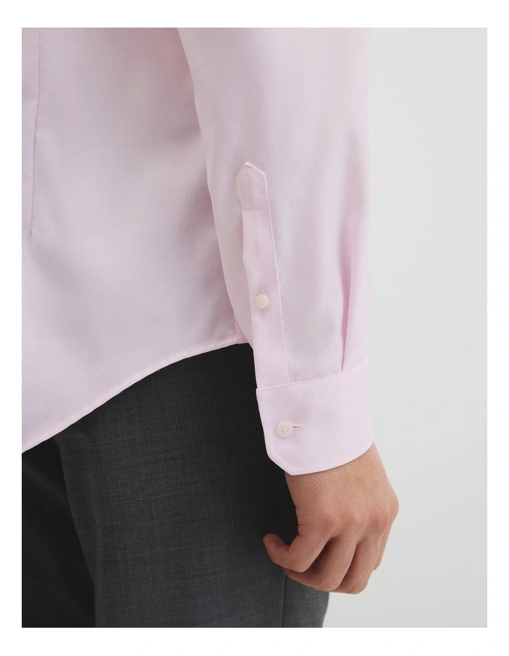 Slim Fit Textured Travel Shirt in Pale Pink image 2