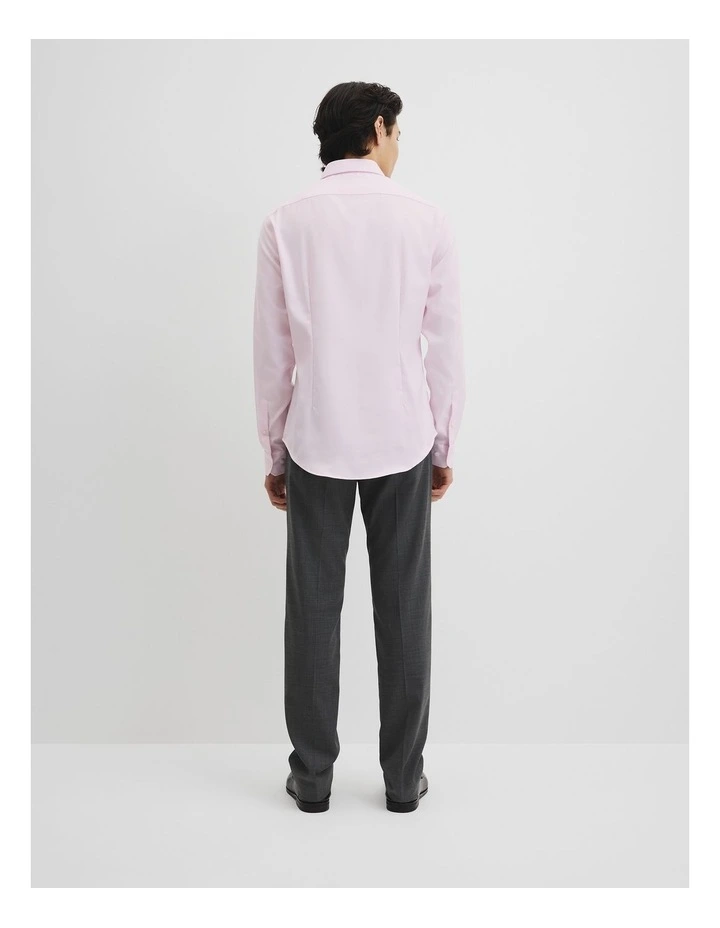Slim Fit Textured Travel Shirt in Pale Pink image 4