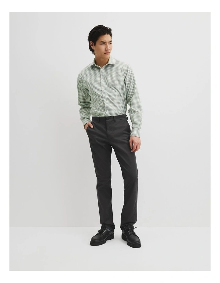 Regular Fit Gingham Travel Shirt in Eucalyptus image 3